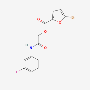 molecular formula C14H11BrFNO4 B2634320 [(3-氟-4-甲基苯基)氨基甲酰基]甲基 5-溴呋喃-2-羧酸酯 CAS No. 733025-22-4