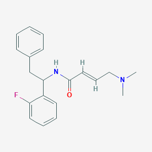 molecular formula C20H23FN2O B2634327 (E)-4-(Dimethylamino)-N-[1-(2-fluorophenyl)-2-phenylethyl]but-2-enamide CAS No. 2411327-23-4