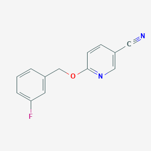 molecular formula C13H9FN2O B2634337 6-[(3-Fluorophenyl)methoxy]pyridine-3-carbonitrile CAS No. 2202461-99-0