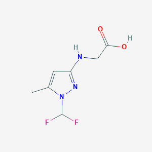 molecular formula C7H9F2N3O2 B2634341 2-[[1-(Difluoromethyl)-5-methylpyrazol-3-yl]amino]acetic acid CAS No. 2247206-78-4