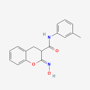 (2Z)-2-(hydroxyimino)-N-(3-methylphenyl)chromane-3-carboxamide