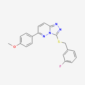 molecular formula C19H15FN4OS B2634343 3-((3-Fluorobenzyl)thio)-6-(4-methoxyphenyl)-[1,2,4]triazolo[4,3-b]pyridazine CAS No. 891120-39-1