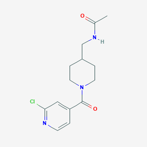 molecular formula C14H18ClN3O2 B2634349 N-{[1-(2-chloropyridine-4-carbonyl)piperidin-4-yl]methyl}acetamide CAS No. 1241627-88-2