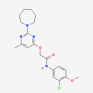 molecular formula C20H25ClN4O3 B2634350 methyl 3-[({[3-(5-fluoro-1H-indol-2-yl)phenyl]amino}carbonyl)amino]benzoate CAS No. 1226432-62-7