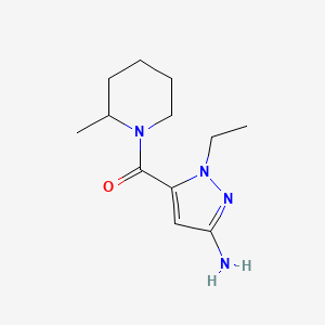 molecular formula C12H20N4O B2634353 1-ethyl-5-(2-methylpiperidine-1-carbonyl)-1H-pyrazol-3-amine CAS No. 1856091-65-0