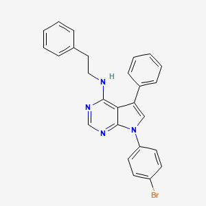 molecular formula C26H21BrN4 B2634354 7-(4-bromophenyl)-5-phenyl-N-(2-phenylethyl)-7H-pyrrolo[2,3-d]pyrimidin-4-amine CAS No. 477231-89-3