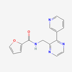 molecular formula C15H12N4O2 B2634358 N-((3-(pyridin-3-yl)pyrazin-2-yl)methyl)furan-2-carboxamide CAS No. 2034466-37-8