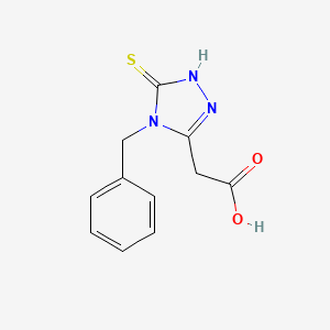 molecular formula C11H11N3O2S B2634359 2-(4-benzyl-5-sulfanyl-4H-1,2,4-triazol-3-yl)acetic acid CAS No. 170746-99-3