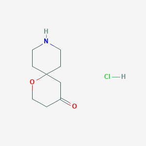 molecular formula C9H16ClNO2 B2634364 1-氧杂-9-氮杂螺[5.5]十一烷-4-酮盐酸盐 CAS No. 2172079-20-6