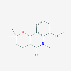 molecular formula C16H19NO3 B263437 7-Methoxy-2,2,6-trimethyl-3,4-dihydropyrano[3,2-c]quinolin-5-one 