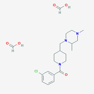 molecular formula C21H32ClN3O5 B2634374 (3-氯苯基)(4-((2,4-二甲基哌嗪-1-基)甲基)哌啶-1-基)甲甲酸酯 CAS No. 1421478-31-0