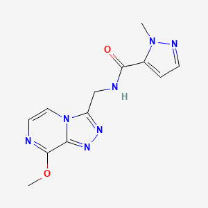 molecular formula C12H13N7O2 B2634385 N-((8-methoxy-[1,2,4]triazolo[4,3-a]pyrazin-3-yl)methyl)-1-methyl-1H-pyrazole-5-carboxamide CAS No. 2034598-36-0