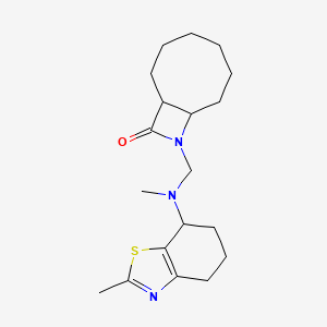 molecular formula C19H29N3OS B2634387 9-{[Methyl(2-methyl-4,5,6,7-tetrahydro-1,3-benzothiazol-7-yl)amino]methyl}-9-azabicyclo[6.2.0]decan-10-one CAS No. 1787918-33-5