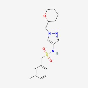 molecular formula C17H23N3O3S B2634390 N-(1-((tetrahydro-2H-pyran-2-yl)methyl)-1H-pyrazol-4-yl)-1-(m-tolyl)methanesulfonamide CAS No. 2034230-26-5