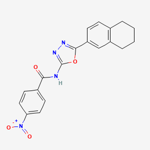 4-nitro-N-[5-(5,6,7,8-tetrahydronaphthalen-2-yl)-1,3,4-oxadiazol-2-yl]benzamide
