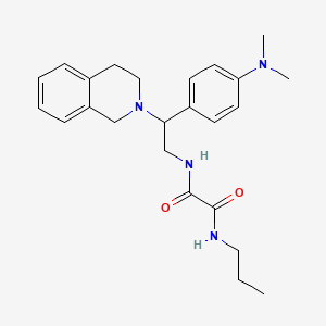 molecular formula C24H32N4O2 B2634398 N1-(2-(3,4-dihydroisoquinolin-2(1H)-yl)-2-(4-(dimethylamino)phenyl)ethyl)-N2-propyloxalamide CAS No. 941995-70-6