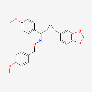 molecular formula C26H25NO5 B2634403 [2-(1,3-benzodioxol-5-yl)cyclopropyl](4-methoxyphenyl)methanone O-(4-methoxybenzyl)oxime CAS No. 338749-15-8
