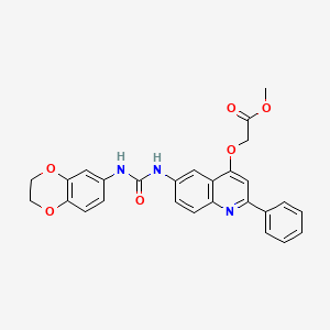 molecular formula C27H23N3O6 B2634406 2-(3-{[(4-cyclohexylphenyl)sulfonyl]amino}phenoxy)-N-isopropylnicotinamide CAS No. 1115948-99-6