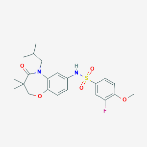 3-fluoro-N-(5-isobutyl-3,3-dimethyl-4-oxo-2,3,4,5-tetrahydrobenzo[b][1,4]oxazepin-7-yl)-4-methoxybenzenesulfonamide