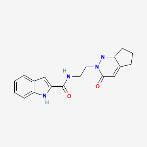 molecular formula C18H18N4O2 B2634412 N-(2-(3-oxo-3,5,6,7-tetrahydro-2H-cyclopenta[c]pyridazin-2-yl)ethyl)-1H-indole-2-carboxamide CAS No. 2097902-97-9