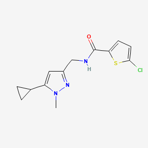 molecular formula C13H14ClN3OS B2634413 5-氯-N-((5-环丙基-1-甲基-1H-吡唑-3-基)甲基)噻吩-2-甲酰胺 CAS No. 1448044-49-2