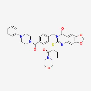 6-{[1-(morpholin-4-ylcarbonyl)propyl]thio}-7-{4-[(4-phenylpiperazin-1-yl)carbonyl]benzyl}[1,3]dioxolo[4,5-g]quinazolin-8(7H)-one