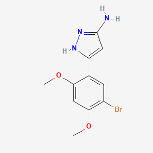 molecular formula C11H12BrN3O2 B2634417 3-(5-溴-2,4-二甲氧基苯基)-1H-吡唑-5-胺 CAS No. 502132-64-1