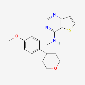 N-[[4-(4-Methoxyphenyl)oxan-4-yl]methyl]thieno[3,2-d]pyrimidin-4-amine