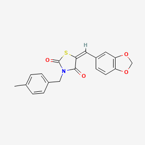 (5E)-5-(1,3-benzodioxol-5-ylmethylidene)-3-[(4-methylphenyl)methyl]-1,3-thiazolidine-2,4-dione
