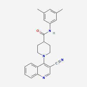 molecular formula C24H24N4O B2634436 1-(3-cyanoquinolin-4-yl)-N-(3,5-dimethylphenyl)piperidine-4-carboxamide CAS No. 1207056-39-0