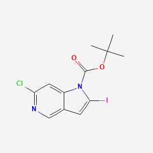 molecular formula C12H12ClIN2O2 B2634437 tert-butyl 6-chloro-2-iodo-1H-pyrrolo[3,2-c]pyridine-1-carboxylate CAS No. 1421933-27-8