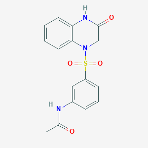 molecular formula C16H15N3O4S B2634445 N-(3-((3-oxo-3,4-dihydroquinoxalin-1(2H)-yl)sulfonyl)phenyl)acetamide CAS No. 2034571-67-8