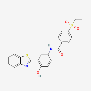 molecular formula C22H18N2O4S2 B2634447 N-(3-(苯并[d]噻唑-2-基)-4-羟苯基)-4-(乙基磺酰基)苯甲酰胺 CAS No. 941959-64-4