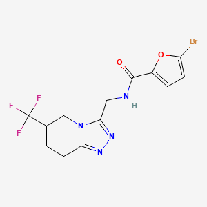 molecular formula C13H12BrF3N4O2 B2634448 5-溴-N-((6-(三氟甲基)-5,6,7,8-四氢-[1,2,4]三唑并[4,3-a]吡啶-3-基)甲基)呋喃-2-甲酰胺 CAS No. 2034538-14-0