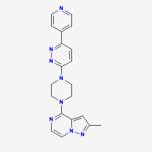 molecular formula C20H20N8 B2634456 2-Methyl-4-[4-(6-pyridin-4-ylpyridazin-3-yl)piperazin-1-yl]pyrazolo[1,5-a]pyrazine CAS No. 2380192-59-4