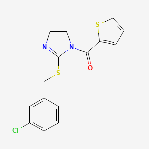 (2-((3-chlorobenzyl)thio)-4,5-dihydro-1H-imidazol-1-yl)(thiophen-2-yl)methanone