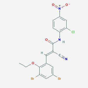 (E)-N-(2-chloro-4-nitrophenyl)-2-cyano-3-(3,5-dibromo-2-ethoxyphenyl)prop-2-enamide