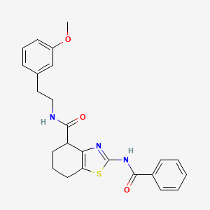 molecular formula C24H25N3O3S B2634472 2-苯甲酰胺基-N-(3-甲氧基苯乙基)-4,5,6,7-四氢苯并[d]噻唑-4-甲酰胺 CAS No. 941925-83-3