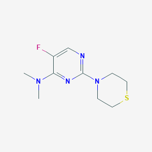 molecular formula C10H15FN4S B2634475 5-fluoro-N,N-dimethyl-2-thiomorpholinopyrimidin-4-amine CAS No. 2034460-38-1