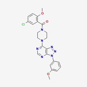 molecular formula C23H22ClN7O3 B2634476 (5-chloro-2-methoxyphenyl)(4-(3-(3-methoxyphenyl)-3H-[1,2,3]triazolo[4,5-d]pyrimidin-7-yl)piperazin-1-yl)methanone CAS No. 920205-65-8