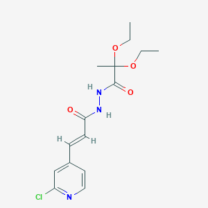 N'-[(E)-3-(2-Chloropyridin-4-yl)prop-2-enoyl]-2,2-diethoxypropanehydrazide