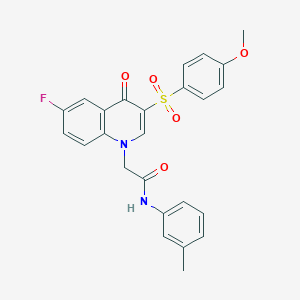 2-[6-fluoro-3-(4-methoxyphenyl)sulfonyl-4-oxoquinolin-1-yl]-N-(3-methylphenyl)acetamide