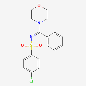 (E)-4-chloro-N-(morpholino(phenyl)methylene)benzenesulfonamide