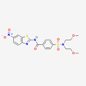 4-[bis(2-methoxyethyl)sulfamoyl]-N-(6-nitro-1,3-benzothiazol-2-yl)benzamide