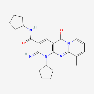 1-Cyclopentyl-2-imino-8-methyl-10-oxo-1,10-dihydro-2H-1,9,10a-triaza-anthracene-3-carboxylic acid cyclopentylamide