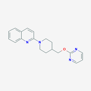 molecular formula C19H20N4O B2634535 2-[4-(Pyrimidin-2-yloxymethyl)piperidin-1-yl]quinoline CAS No. 2415509-38-3