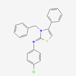 molecular formula C22H17ClN2S B2634547 3-苄基-N-(4-氯苯基)-4-苯基-1,3-噻唑-2-亚胺 CAS No. 1943751-44-7