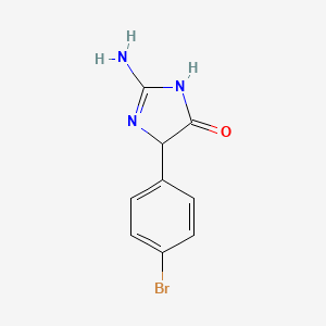 molecular formula C9H8BrN3O B2634559 2-Amino-4-(4-bromophenyl)-1,4-dihydroimidazol-5-one CAS No. 1546616-84-5