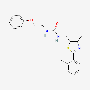 molecular formula C21H23N3O2S B2634563 1-((4-Methyl-2-(o-tolyl)thiazol-5-yl)methyl)-3-(2-phenoxyethyl)urea CAS No. 1448125-82-3