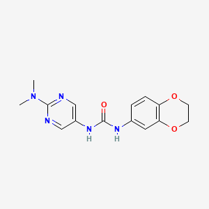 1-(2,3-Dihydrobenzo[b][1,4]dioxin-6-yl)-3-(2-(dimethylamino)pyrimidin-5-yl)urea